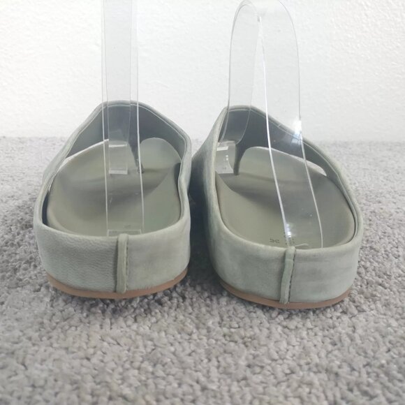 Caslon Sandals Womens Size 7.5 Shoes Thong Sandal Sage Green Slip On Leather - Picture 7 of 12